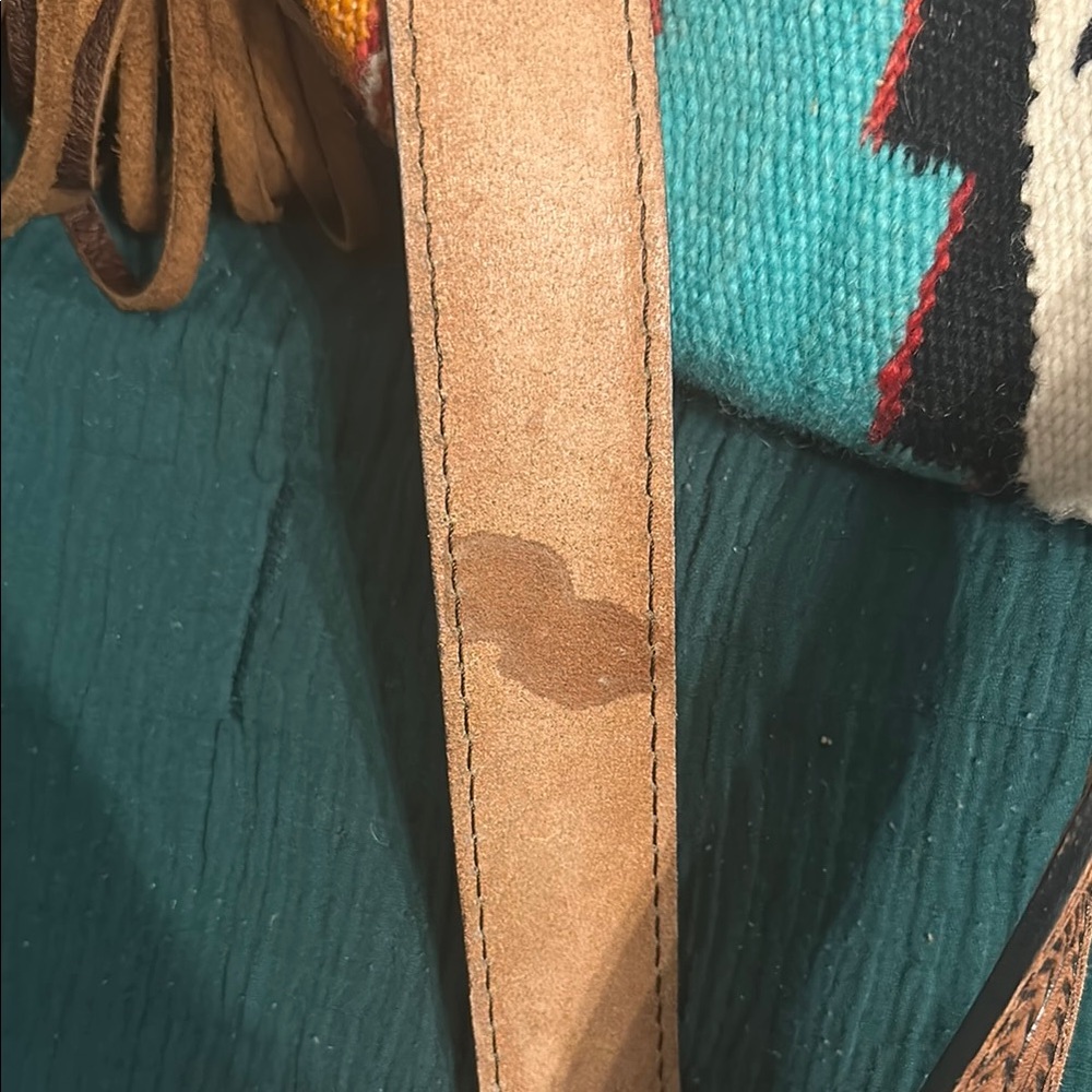 American Darling Fringe Shoulder Bag - Turquoise and Brown - Picture 6 of 7